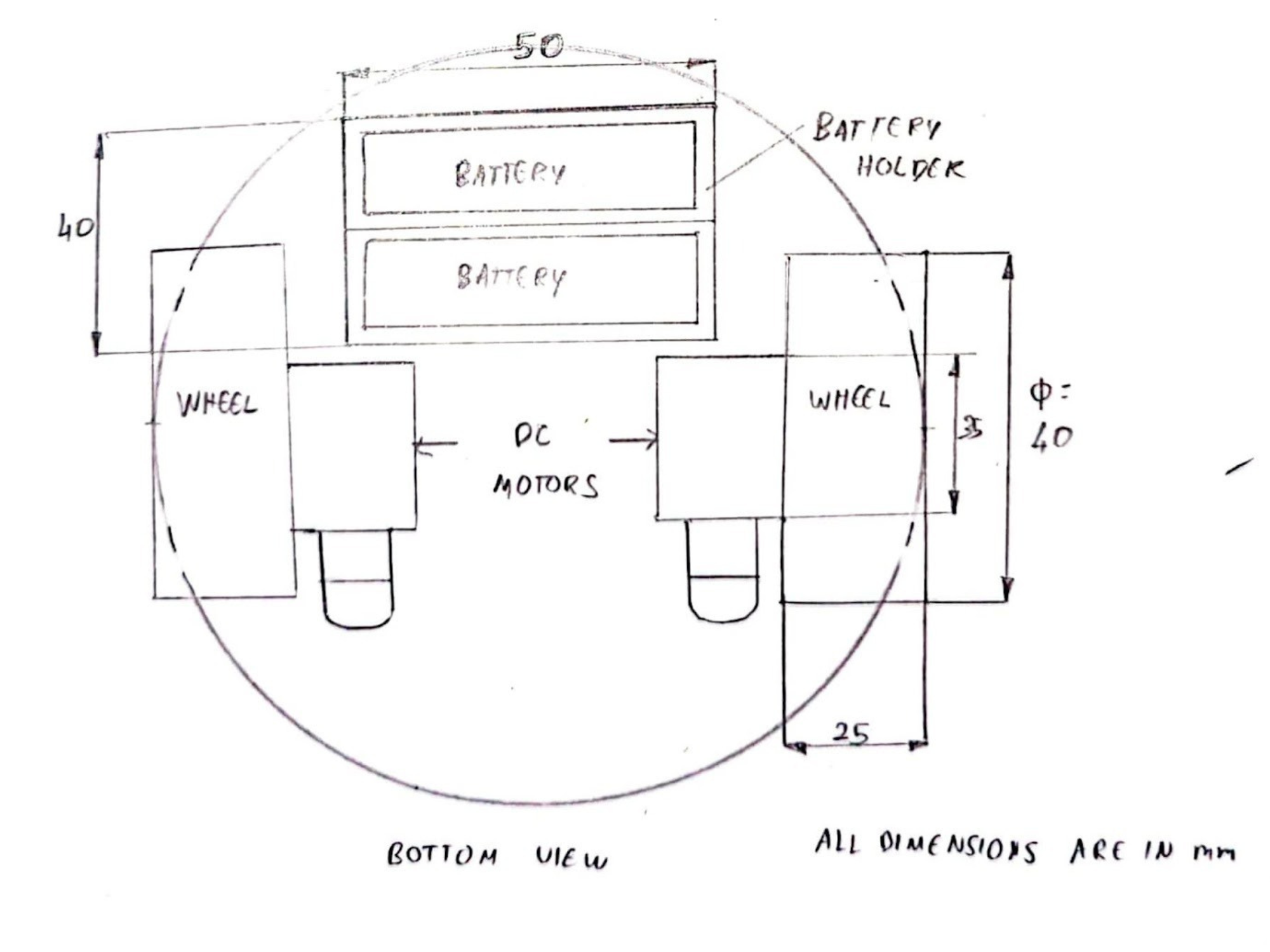 Bottom view of the chess piece base