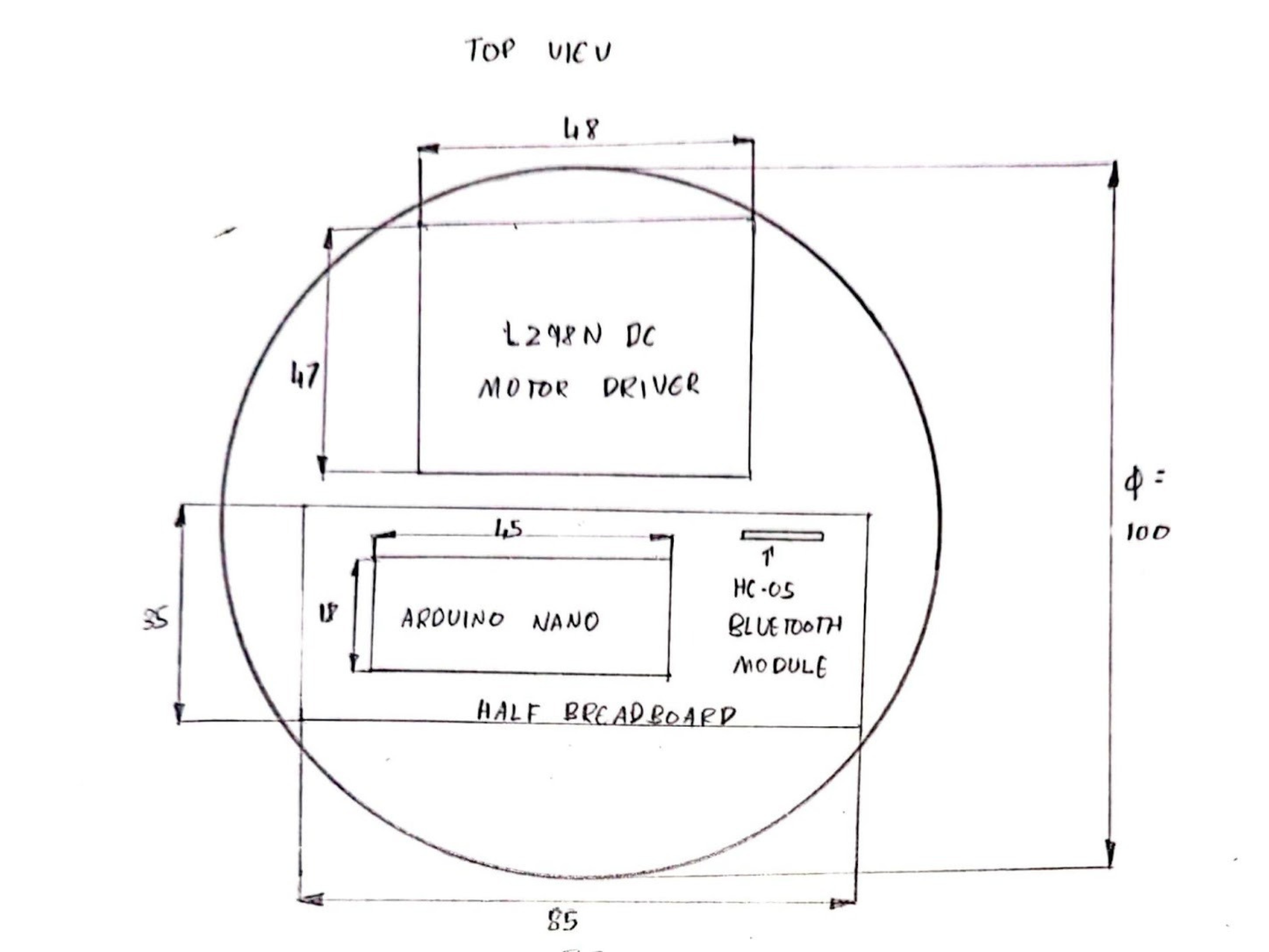 Top view of the chess piece base